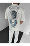 White Be Good to Yourself Premium Oversize Embroidered T-Shirt