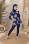 Three-Piece Girls' Hijab Swimsuit Set with Long Tights (Ages 7-16) - 2