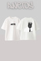Biggie Crown Design Printed Oversize White T-Shirt