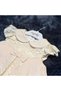 Girl's Lace Bow Dress - 100% Natural Cotton - Beige - 6