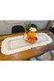 Cream Ruffled Embroidered Luxury Runner (140 X 50 cm) - 4