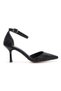 Women's Black Waterway Thin Heeled Pointed Toe Closed Back Stylish Evening Dress Stiletto and Bag Combination - 5