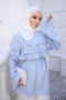 Baby Blue Tie-Waist Layered Shirt