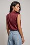 Women's Padded Collar Balloon Cut Satin Blouse - 6