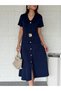 Gold buckle midiboy modal dress laci - 4