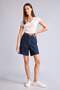 100% Cotton High Waist Navy Blue Jean Bermuda Shorts H0662Ax26Hs - 2