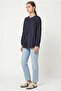 Wide Fit Tencel Shirt with Sleeve Detail - Anthracite - 3