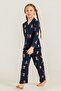 Mother Daughter Winter Bear Navy Blue Shirt Pajama Set Rp3919-A-V2 - 3