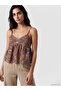 Trendlucky V-Neck Rope Strap Patterned Blouse with Difference