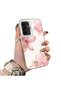 Samsung Galaxy A17 Compatible Silicone Edge Hard Back Case Couple Phone Case with Floral Pattern