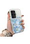 Samsung Galaxy S23 Ultra Compatible Silicone Edge Hard Back Case Couple Phone Case with Floral Pattern