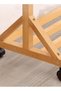 CozyNest Simple Trending Natural Wood Garment Rack with Storage Shelves, Rolling Wooden Clothes Organizer on Wheels for Hanging Clothes - 3