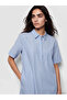 Lcw Visionshirt Collar 100% Cotton Mini Dress - 2