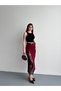 Lined Belted Lace Midi Skirt
