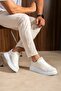 Zrc2623 - High Quality Luxen Thick Sole Suede Men's Sneaker White - 3