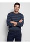 Lcwaikiki Classic Indigo Crew Neck Argyle Pattern Men's Knitwear Sweater