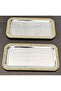 6 Pieces Baton Wicker Gold-Silver Presentation Tray & Coffee & Cake/Pastry Serving Tray 32cm - 5