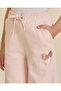 Girls Pink Bow Foil Print Wide Leg Track Pants - 4
