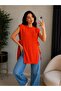 Women's Crew Neck Open-Side Lace-Up Oversize Knit Sweater - 5