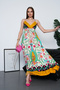 Full Length Straps Double Breasted Me Gathered Viscose Dress - 5