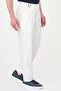 Straight Slim Fit Pleated Belt Buckle Men's Trousers Ecru - 38369.26Y - 4