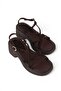 Delori̇n Genuine Leather Strap Thick Sole Women's Daily Sandals