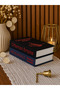 Fabric Decorative Book Box Set of 2 - Hidden Storage Box Navy Blue Modern Home Decoration - 4