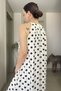 Polka Dot Soft Textured Flowy Long Linen Dress - 4