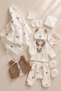 Teddy Bear Embroidered Vest Cotton Muslin Fabric 10 Piece Newborn Baby Boy Hospital Discharge Bodysuit Set Boxed