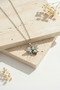 Stylish Necklace with Steel Bee Figure, Colorful Enamel and Stone Detail - Stainless Steel Chain - 4