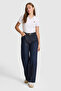 Women's White Polo Collar Basic T-Shirt 50323575-Vr013 - 4