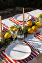 Red Striped American Service Supla |   Premium Duck Fabric |   Modern Table Decor |   2-Pack - 2