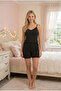Women's Patterned Lace Detailed Strappy Shorts Pajama Set - Comfortable Fit Summer Loungewear - 2