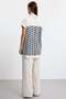 Fabric Combination Vest Linen Suit Dark Blue - 5