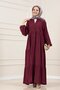 Muslin Fabric Robalı İvana Dress-Bordo - 2