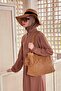 Hand Knitted Beige Straw Bag |   C2419 - 4