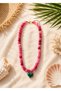 Pink Jade Natural Stone and Murano Glass Necklace 45 cm + 5 cm Extension - 2
