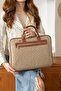 Women's Hand and Shoulder Bag Monogram Printed Beige-Tan - 2