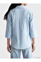Lcw Everyday Blue Striped Oversize Dobby Women's Shirt - 4