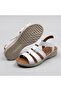 (Mavişim) Poly Lightweight Comfortable Sole Rubber Detailed Daily Women's Sandals White