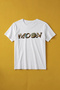 Unisex Oversize Moon Printed White T-Shirt with Owl Detail Minimalist Cotton T-Shirt - 3
