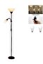 LED Floor Lamp with Double Lights 3 Color Modes, Vertical Ground Lamp With Adjustable Reading Light - 2