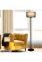 Floor Lamp, Dual-layer lampshade, Tri-color dimmable, Vertical Standing, Black Metal, 12 Watt - 2