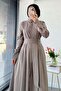 Premium Design Poplin Shirt Dress - Mink - 3