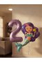Mermaid Themed Foil Balloon Set - Purple Number Balloon for 2 Year Olds and Mermaid Figure Balloon