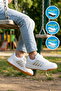White Silver Velcro Boys' Sports Shoes - 3