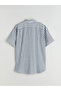Southblue Navy Blue Regular Fit Short Sleeve Striped Men's Shirt - 6
