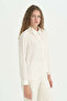 Classic Shirt with Hidden Placket - Ecru - 2