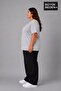 Süperlife Large Size Women's V-Neck Cotton Basic T-Shirt Navy Blue 3Xl-6Xl Spr26Btsk509 - 2