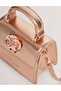 Rose Detail Mini Metallic Top Handle Bag - 3